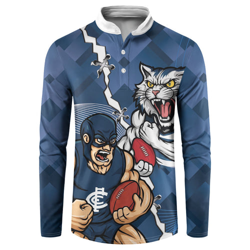 Personalised Cats and Blues Button Sweatshirt Dynamic Mascots Together