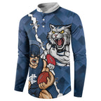 Personalised Cats and Blues Button Sweatshirt Dynamic Mascots Together