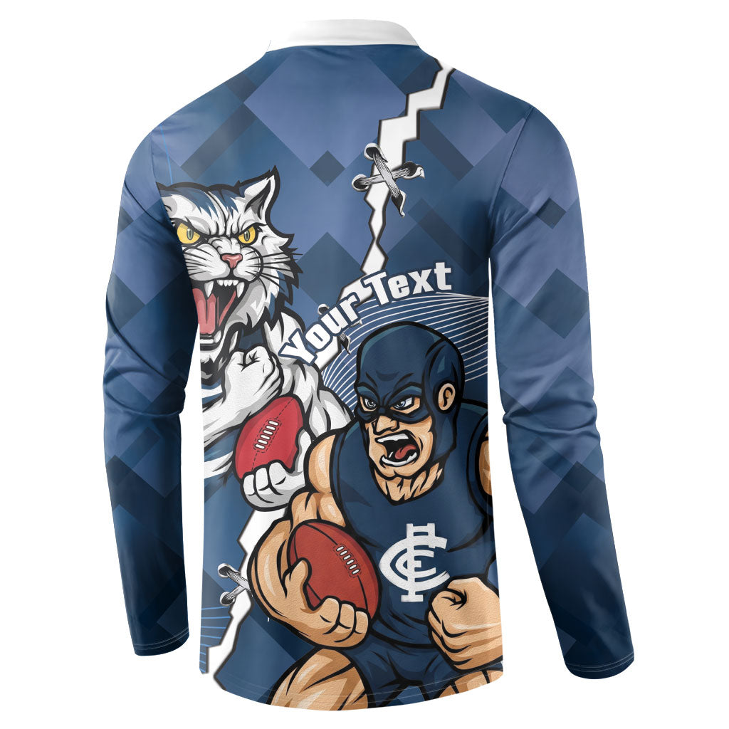 Personalised Cats and Blues Button Sweatshirt Dynamic Mascots Together