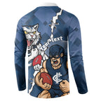 Personalised Cats and Blues Button Sweatshirt Dynamic Mascots Together