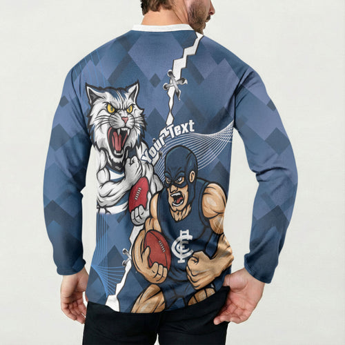 Personalised Cats and Blues Button Sweatshirt Dynamic Mascots Together