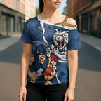 Personalised Cats and Blues Cross Shoulder Shirt Dynamic Mascots Together