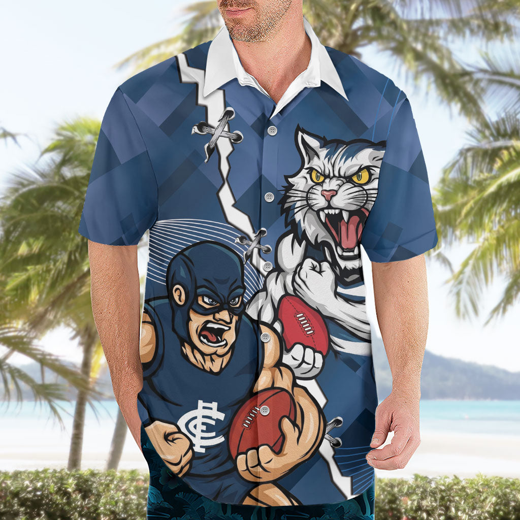 Personalised Cats and Blues Hawaiian Shirt Dynamic Mascots Together