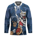 Personalised Cats and Blues Hockey Jersey Dynamic Mascots Together