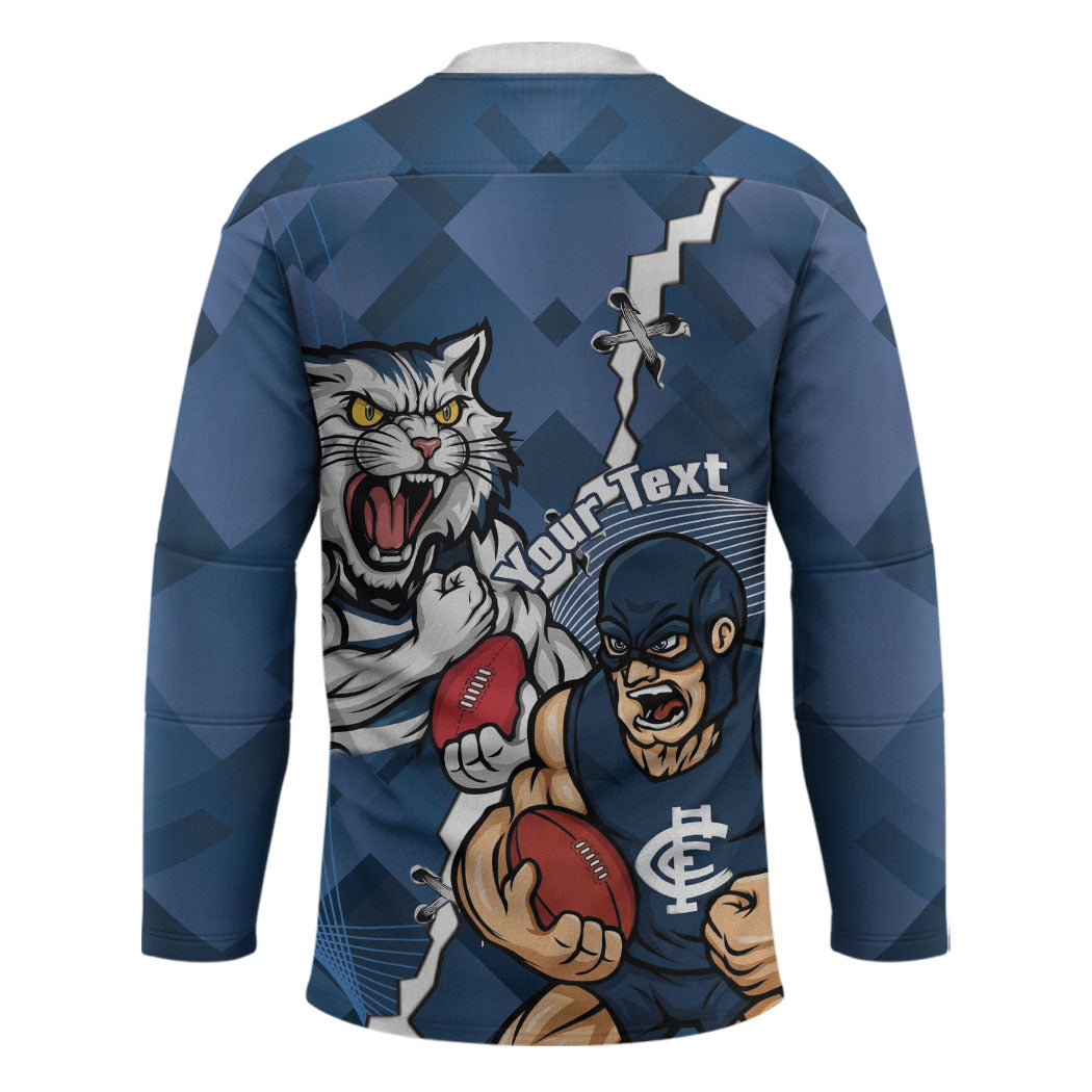 Personalised Cats and Blues Hockey Jersey Dynamic Mascots Together