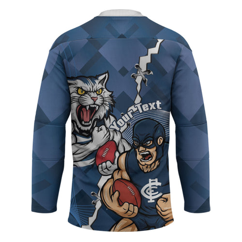 Personalised Cats and Blues Hockey Jersey Dynamic Mascots Together