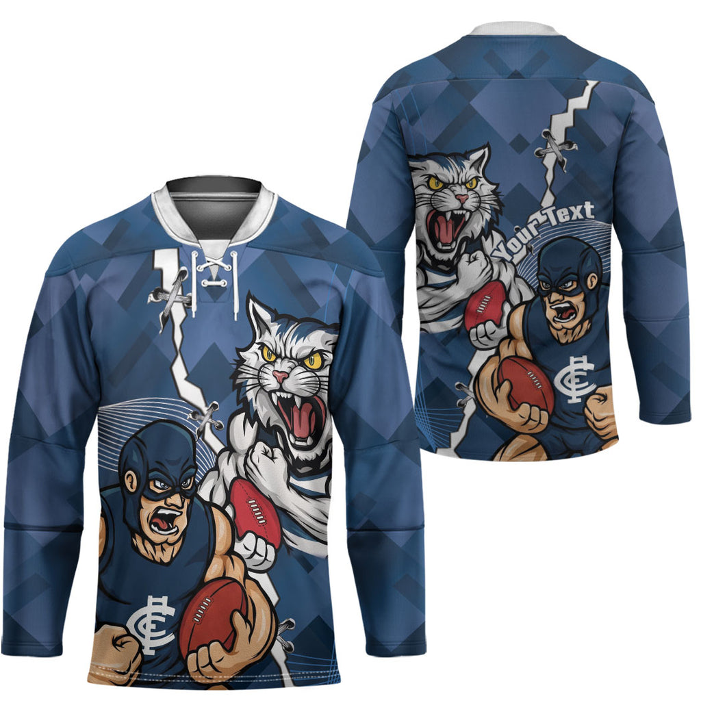 Personalised Cats and Blues Hockey Jersey Dynamic Mascots Together