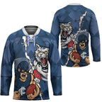 Personalised Cats and Blues Hockey Jersey Dynamic Mascots Together