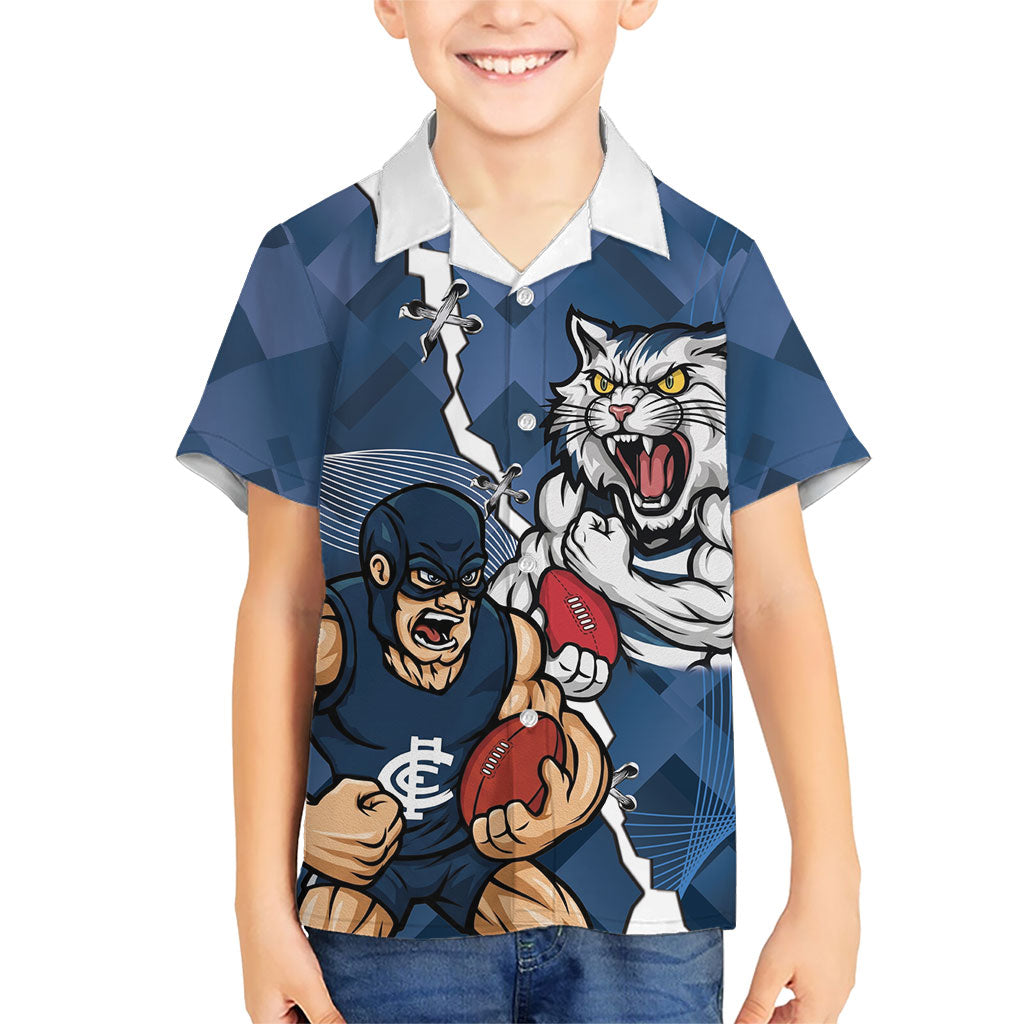 Personalised Cats and Blues Kid Hawaiian Shirt Dynamic Mascots Together