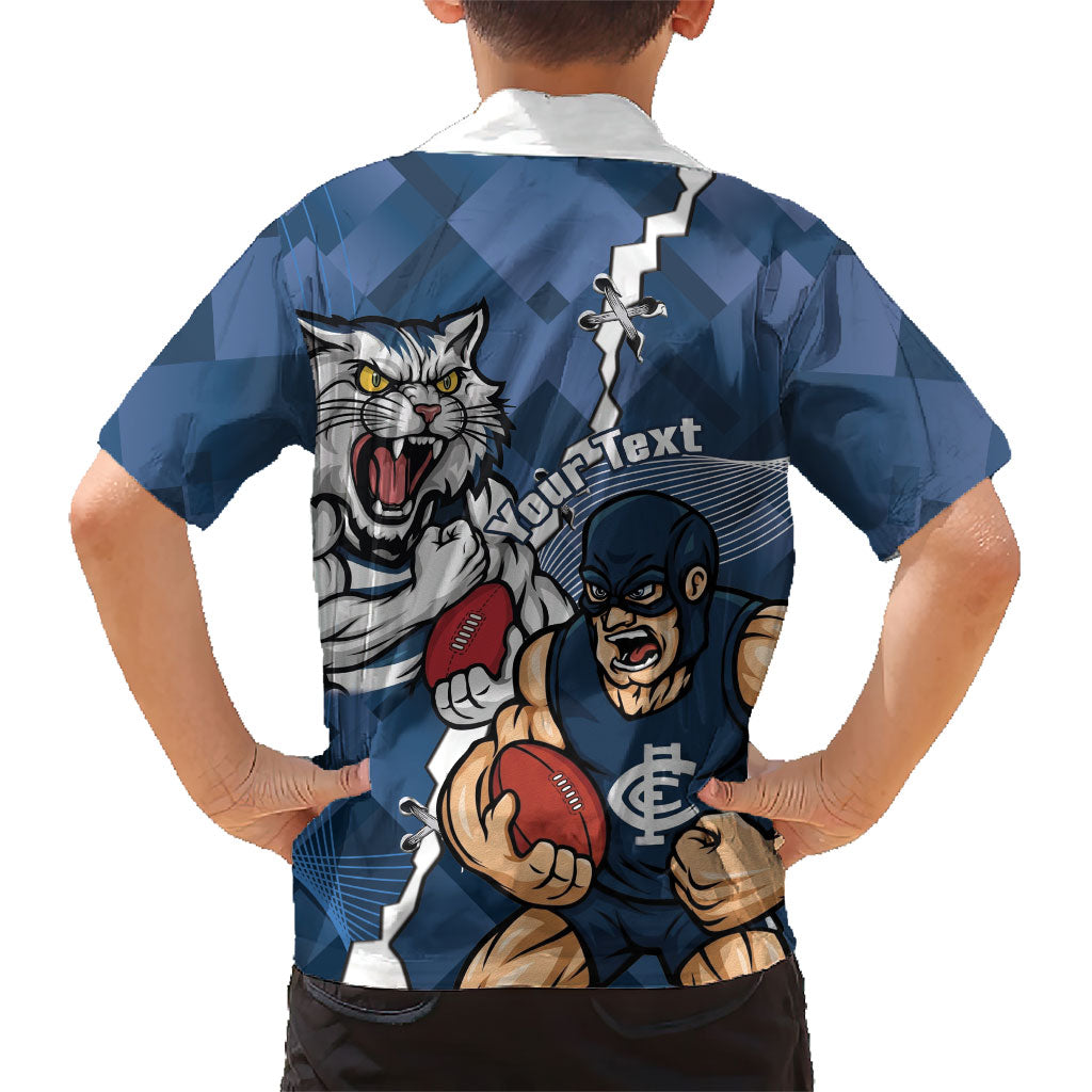 Personalised Cats and Blues Kid Hawaiian Shirt Dynamic Mascots Together