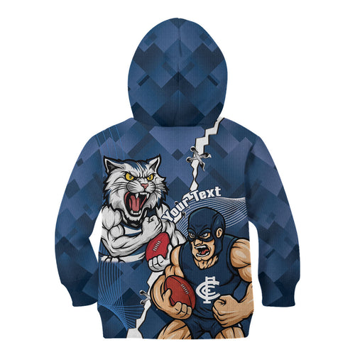 Personalised Cats and Blues Kid Hoodie Dynamic Mascots Together