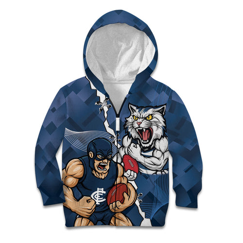 Personalised Cats and Blues Kid Hoodie Dynamic Mascots Together