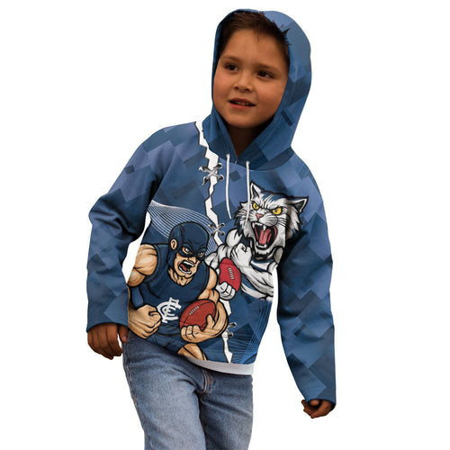 Personalised Cats and Blues Kid Hoodie Dynamic Mascots Together