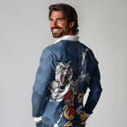 Personalised Cats and Blues Long Sleeve Polo Shirt Dynamic Mascots Together