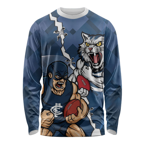 Personalised Cats and Blues Long Sleeve Shirt Dynamic Mascots Together