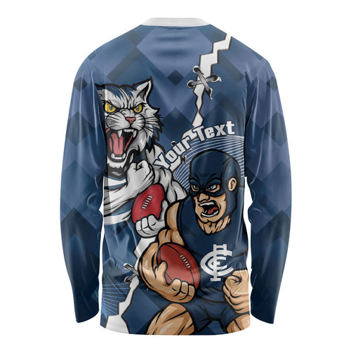 Personalised Cats and Blues Long Sleeve Shirt Dynamic Mascots Together