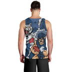 Personalised Cats and Blues Men Tank Top Dynamic Mascots Together