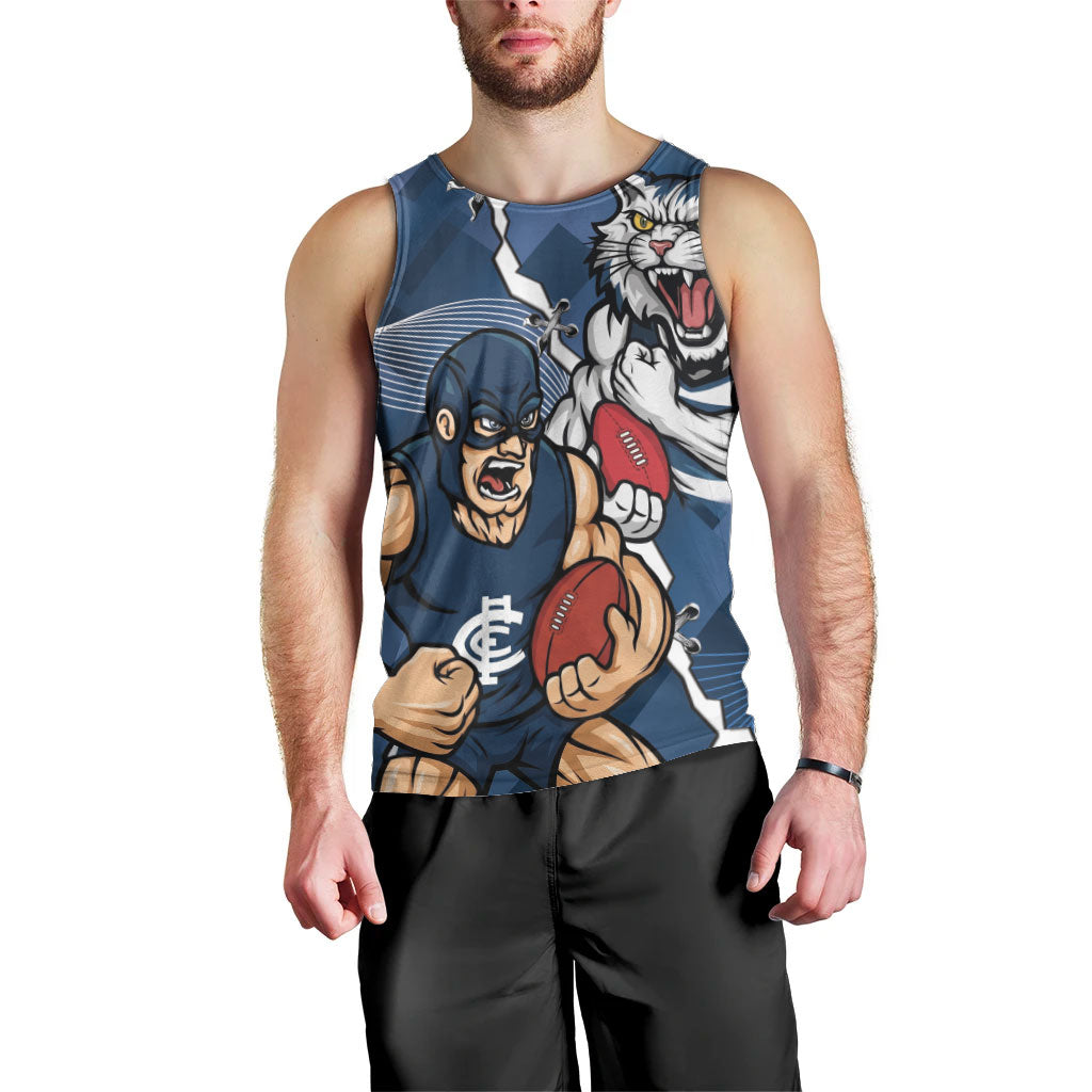 Personalised Cats and Blues Men Tank Top Dynamic Mascots Together