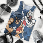 Personalised Cats and Blues Men Tank Top Dynamic Mascots Together