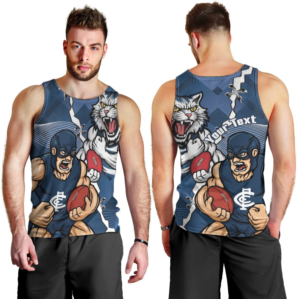 Personalised Cats and Blues Men Tank Top Dynamic Mascots Together