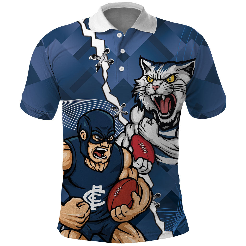 Personalised Cats and Blues Polo Shirt Dynamic Mascots Together
