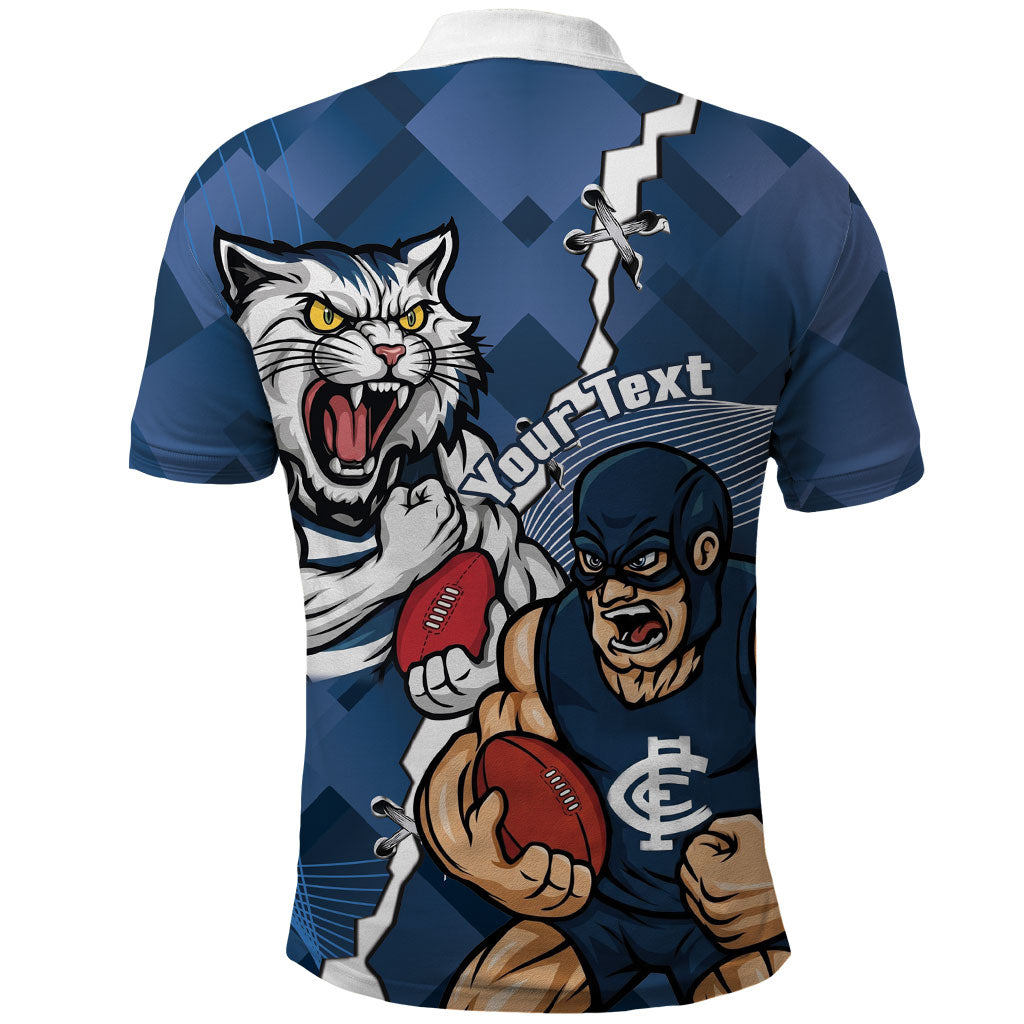Personalised Cats and Blues Polo Shirt Dynamic Mascots Together