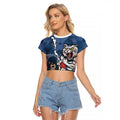 Personalised Cats and Blues Raglan Cropped T Shirt Dynamic Mascots Together