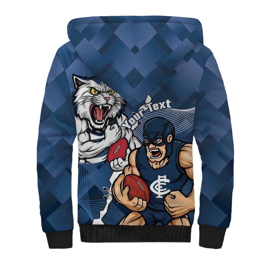 Personalised Cats and Blues Sherpa Hoodie Dynamic Mascots Together