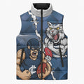 Personalised Cats and Blues Sleeveless Puffer Jacket Dynamic Mascots Together