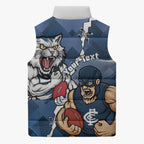 Personalised Cats and Blues Sleeveless Puffer Jacket Dynamic Mascots Together