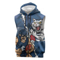 Personalised Cats and Blues Sleeveless Zip Hoodie Dynamic Mascots Together