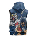 Personalised Cats and Blues Sleeveless Zip Hoodie Dynamic Mascots Together