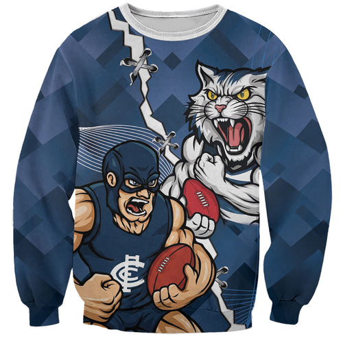 Personalised Cats and Blues Sweatshirt Dynamic Mascots Together