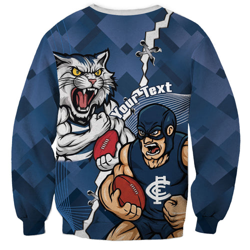 Personalised Cats and Blues Sweatshirt Dynamic Mascots Together