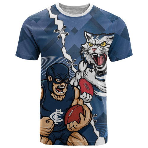 Personalised Cats and Blues T Shirt Dynamic Mascots Together