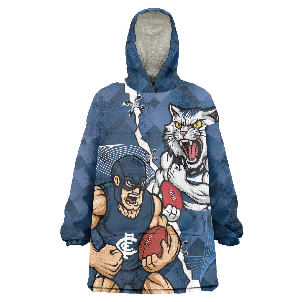Personalised Cats and Blues Wearable Blanket Hoodie Dynamic Mascots Together