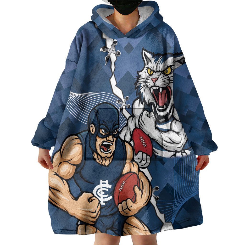 Personalised Cats and Blues Wearable Blanket Hoodie Dynamic Mascots Together