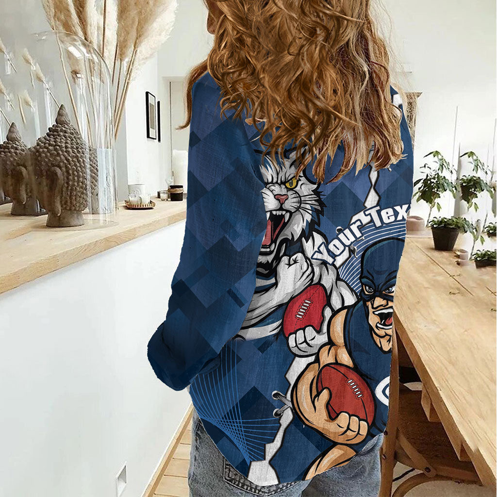 Personalised Cats and Blues Women Casual Shirt Dynamic Mascots Together