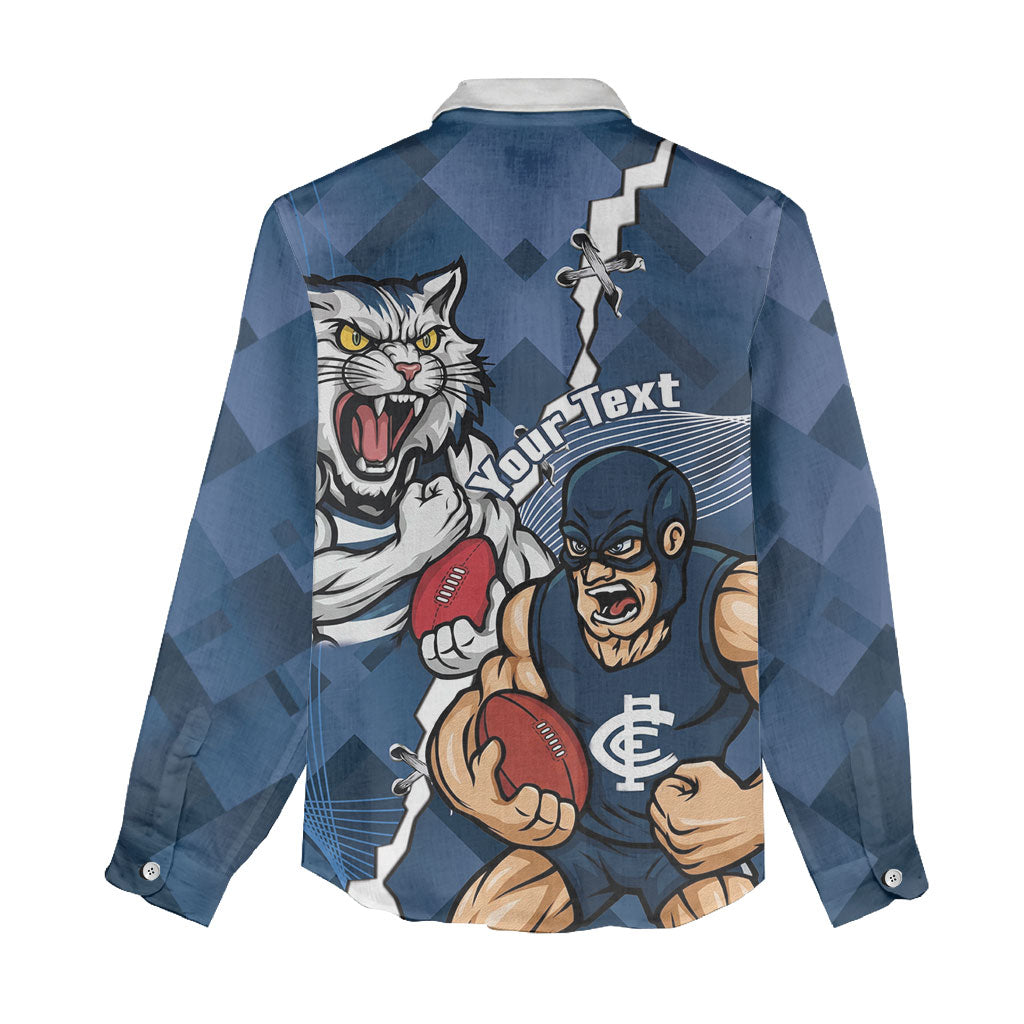 Personalised Cats and Blues Women Casual Shirt Dynamic Mascots Together