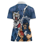 Personalised Cats and Blues Women Polo Shirt Dynamic Mascots Together