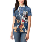 Personalised Cats and Blues Women Polo Shirt Dynamic Mascots Together