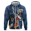 Personalised Cats and Blues Zip Hoodie Dynamic Mascots Together
