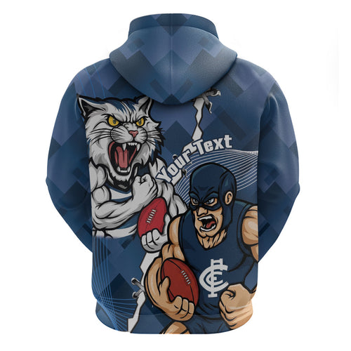 Personalised Cats and Blues Zip Hoodie Dynamic Mascots Together