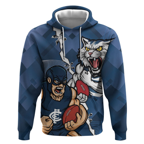 Personalised Cats and Blues Zip Hoodie Dynamic Mascots Together