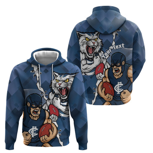 Personalised Cats and Blues Zip Hoodie Dynamic Mascots Together