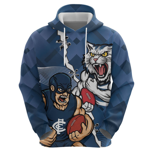 Personalised Cats and Blues Zip Hoodie Dynamic Mascots Together