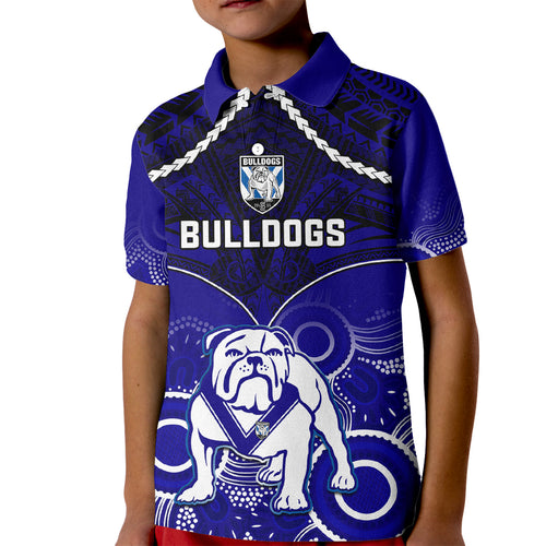bulldogs-rugby-kid-polo-shirt-go-doggies-aboriginal-mix-polynesian-pattern