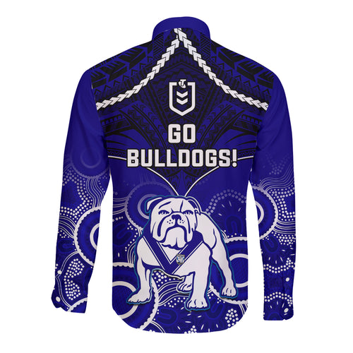bulldogs-rugby-long-sleeve-button-shirt-go-doggies-aboriginal-mix-polynesian-pattern