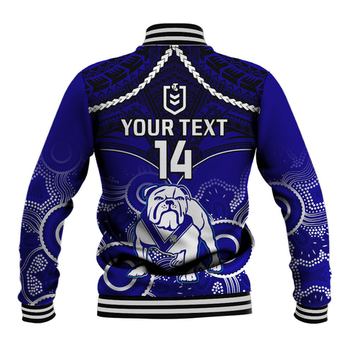 personalised-bulldogs-rugby-baseball-jacket-go-doggies-aboriginal-mix-polynesian-pattern