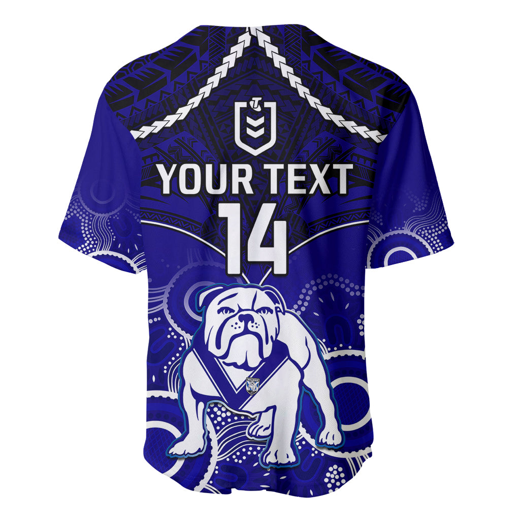 personalised-bulldogs-rugby-baseball-jersey-go-doggies-aboriginal-mix-polynesian-pattern